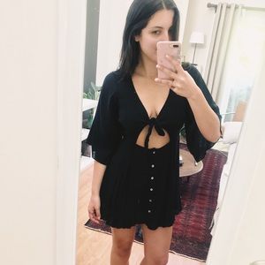 Free People | Tie Front Mini Dress